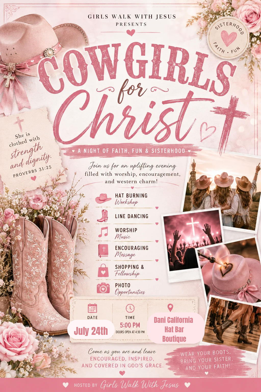 Cowgirls for Christ | DIY Hat Burning Workshop + Line Dancing