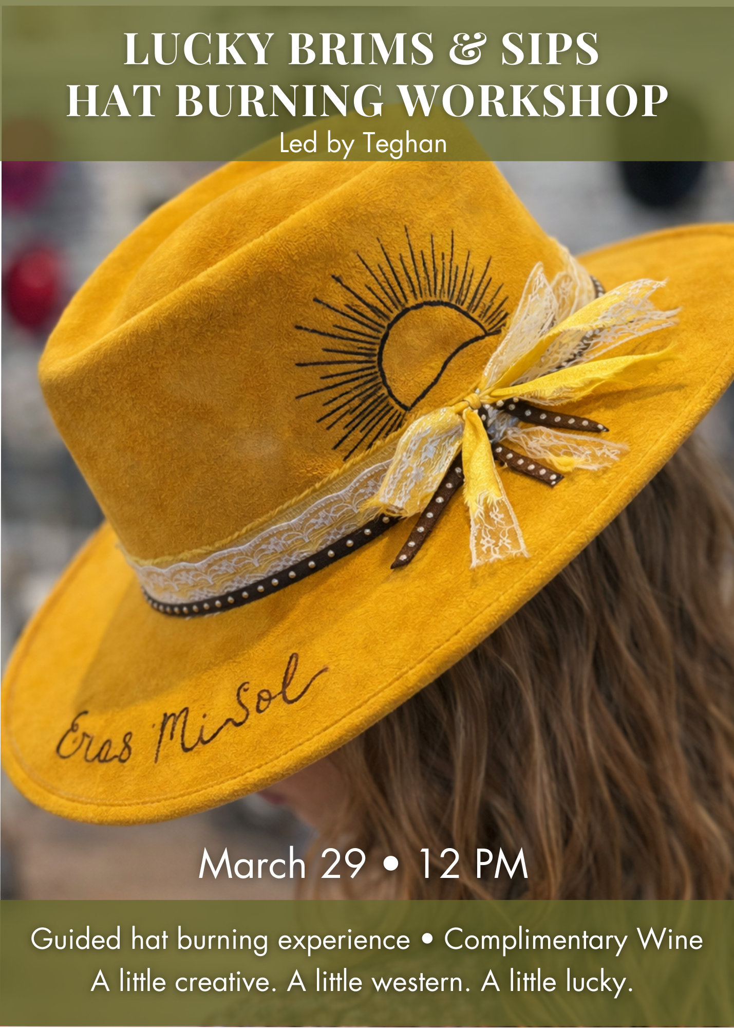 Lucky Brims & Sips ☘️ Hat Burning Workshop
