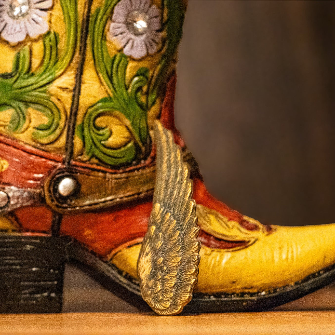 Aged Brass Patina Feather Wing Hat Pin