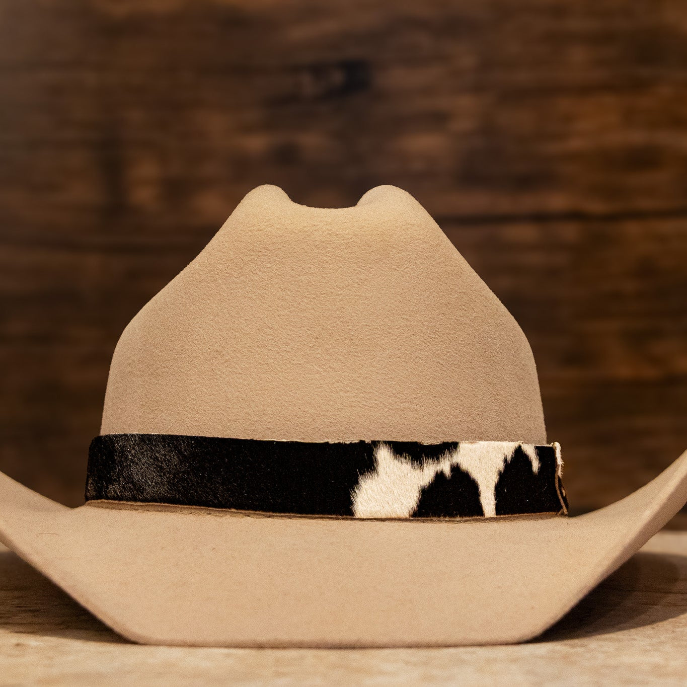 Black & White Paint Cowhide Hat Band