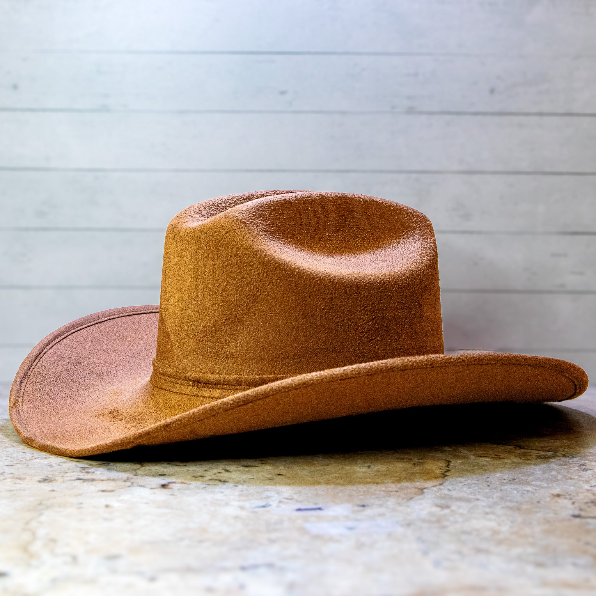 Vegan Suede Hat - Cowboy Cattleman Hat