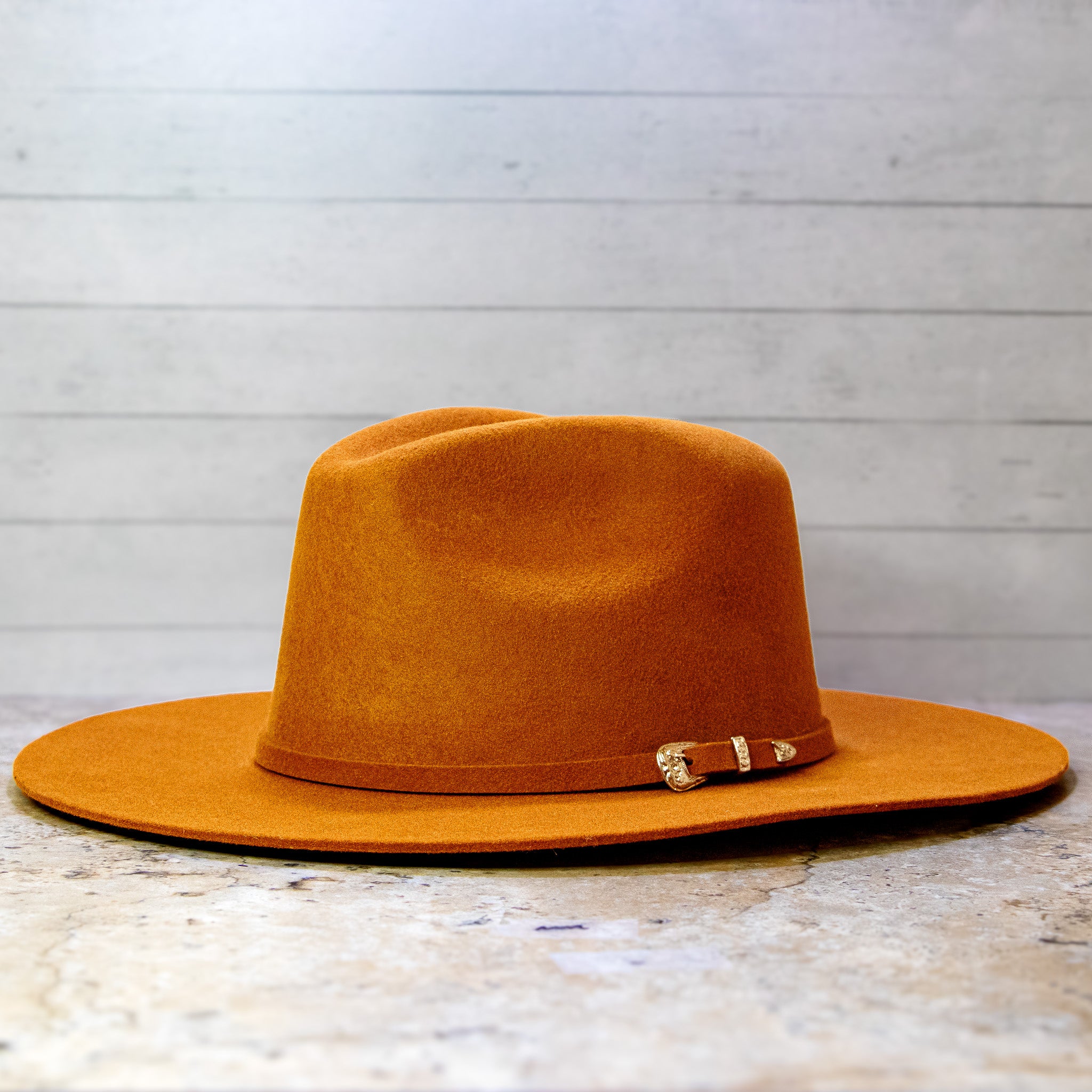 Premium Wool Rancher Flat Brim - Copper