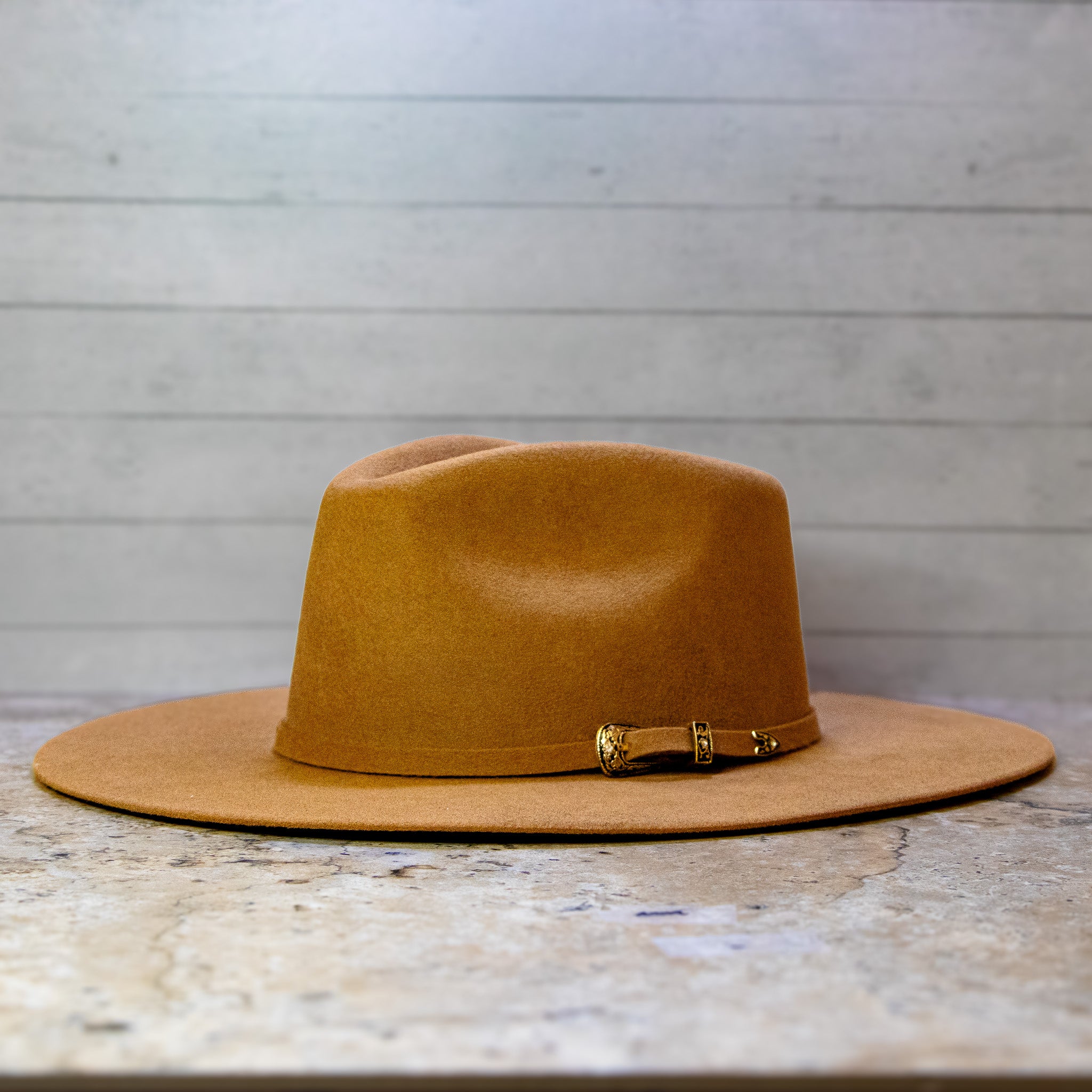 Premium Wool Rancher Flat Brim - Latte