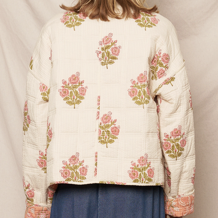 Reversible Quilted Paisley Flower Jacket