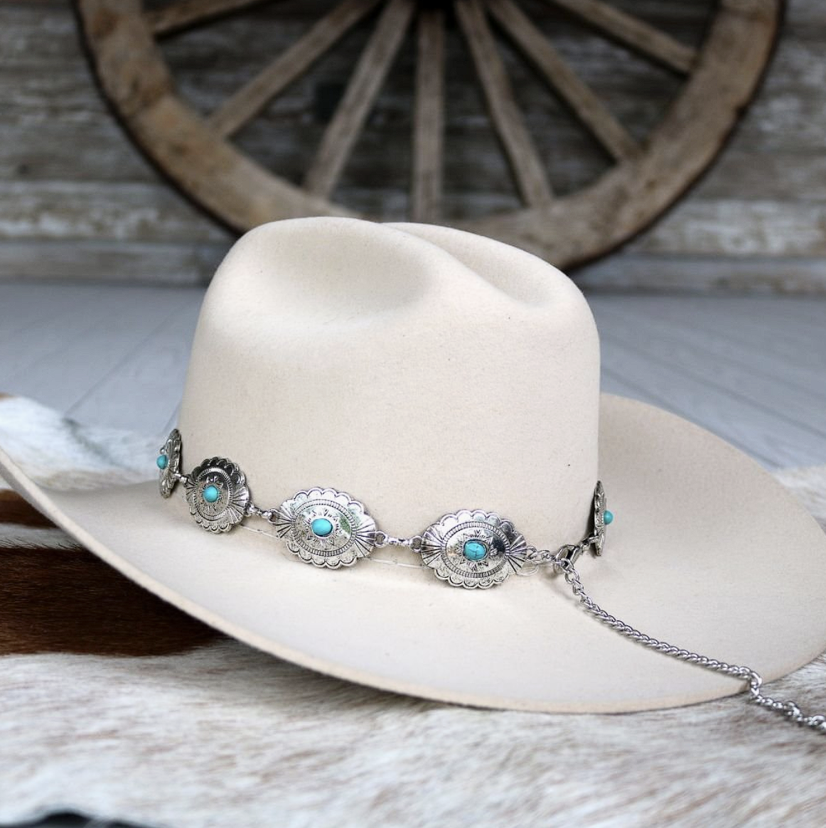 Scalloped Concho Hat Band