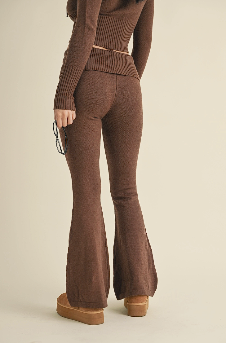 Cozy-Chic Flare Pants with Foldover Waistband