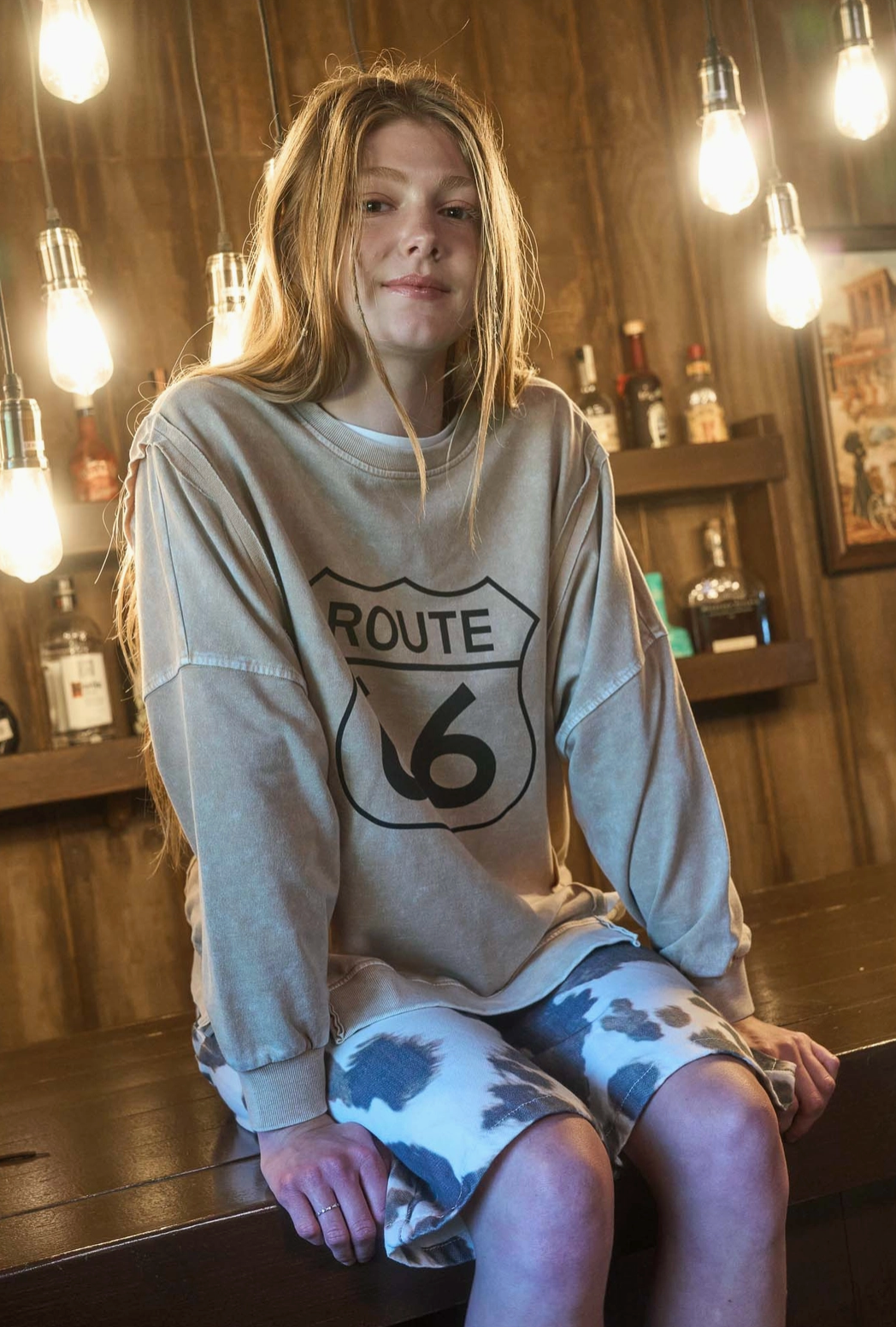 Route 66 Long Sleeve Knit Top