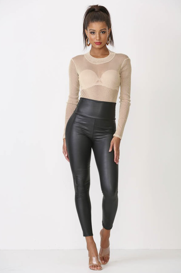 High Waist Faux Leather Legging