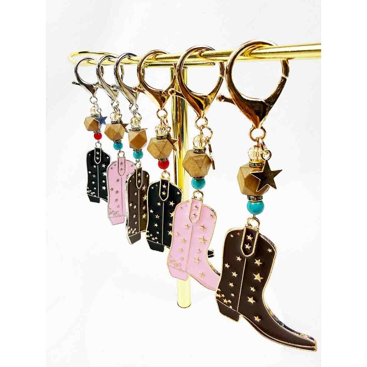 Cowboy Boot Keychain | Western Metal Charm Keychain