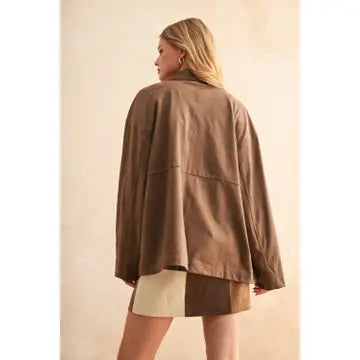 Suede Button-up Jacket