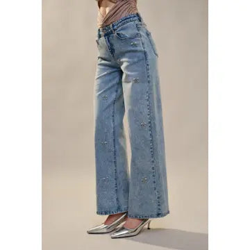 Bow Straight Leg Jeans
