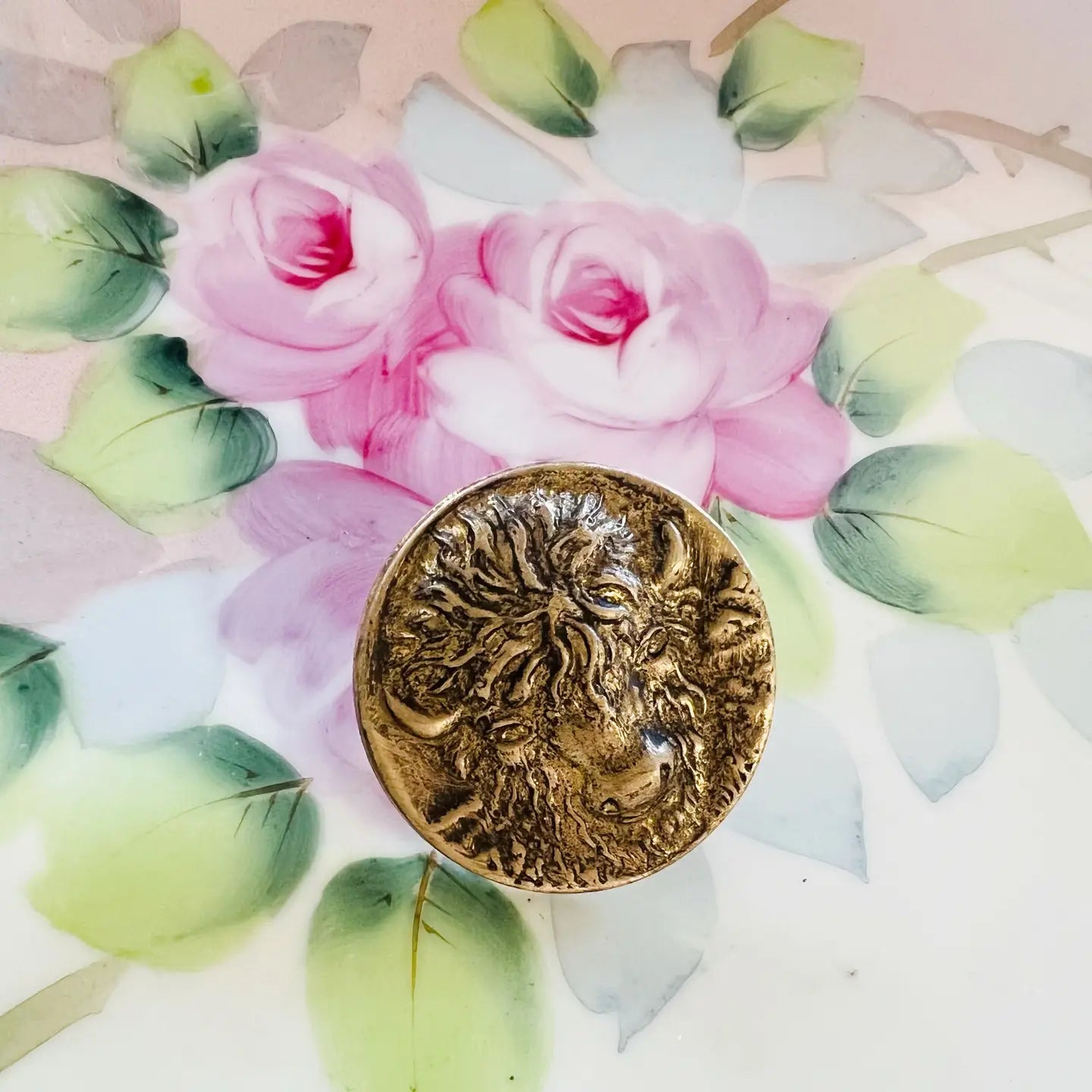 Western Brass Patina Buffalo Hat Pin
