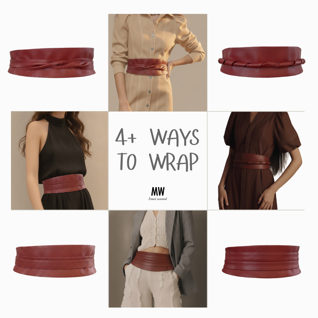 Obi Wrap Genuine Leather Belt｜Wide Tie-On Waist Cincher