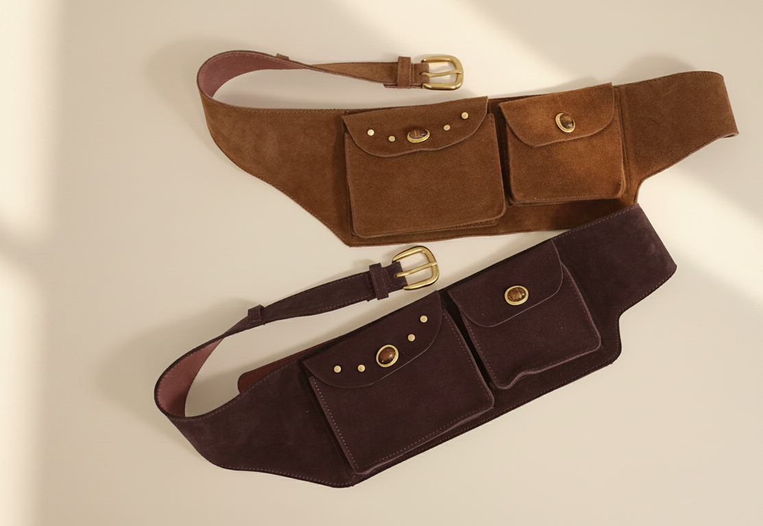 Suede Gemstone Belt Bag