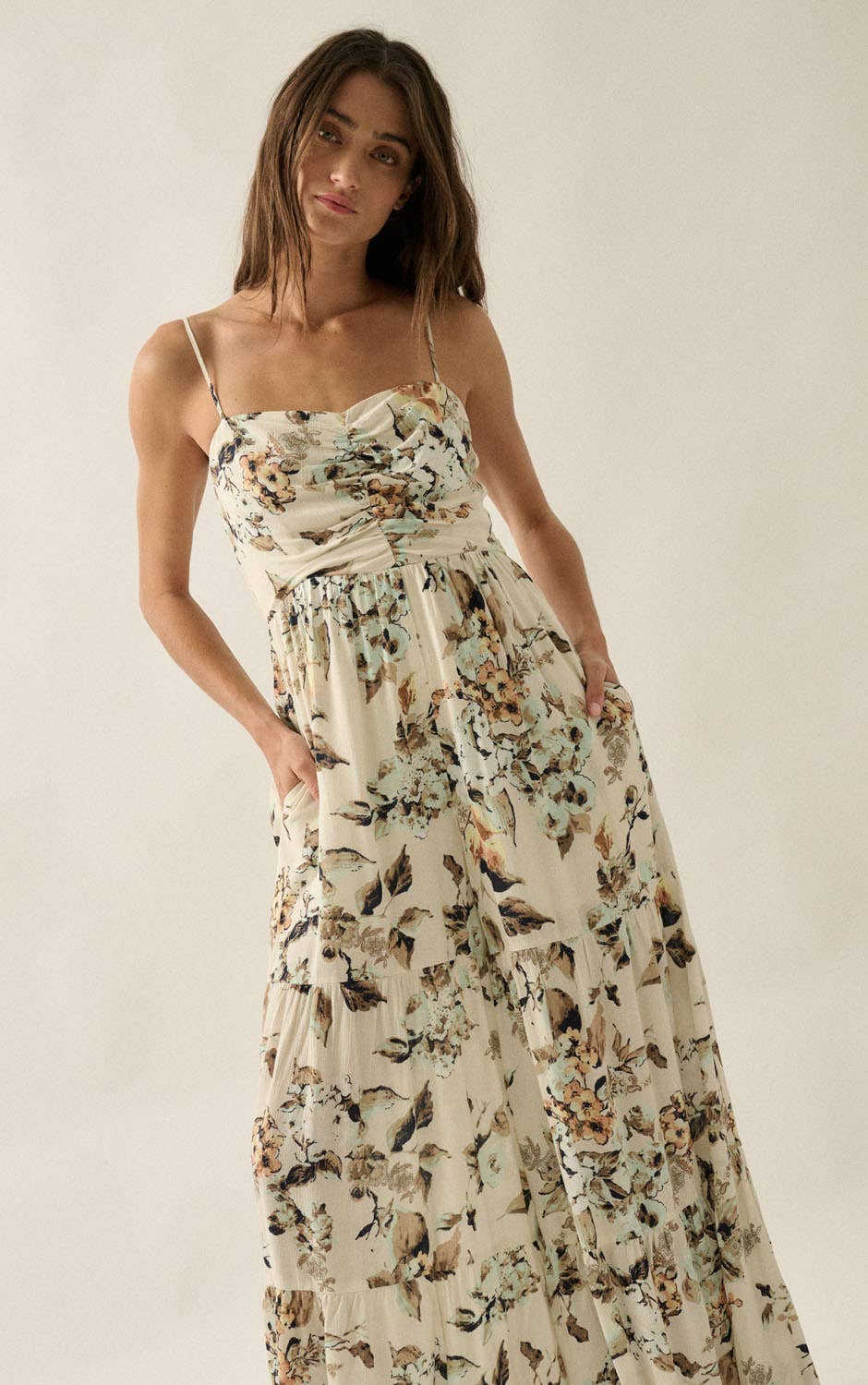 Floral-Print Crepe Wide-Leg Jumpsuit