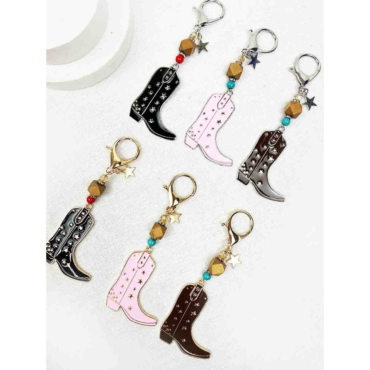 Cowboy Boot Keychain | Western Metal Charm Keychain