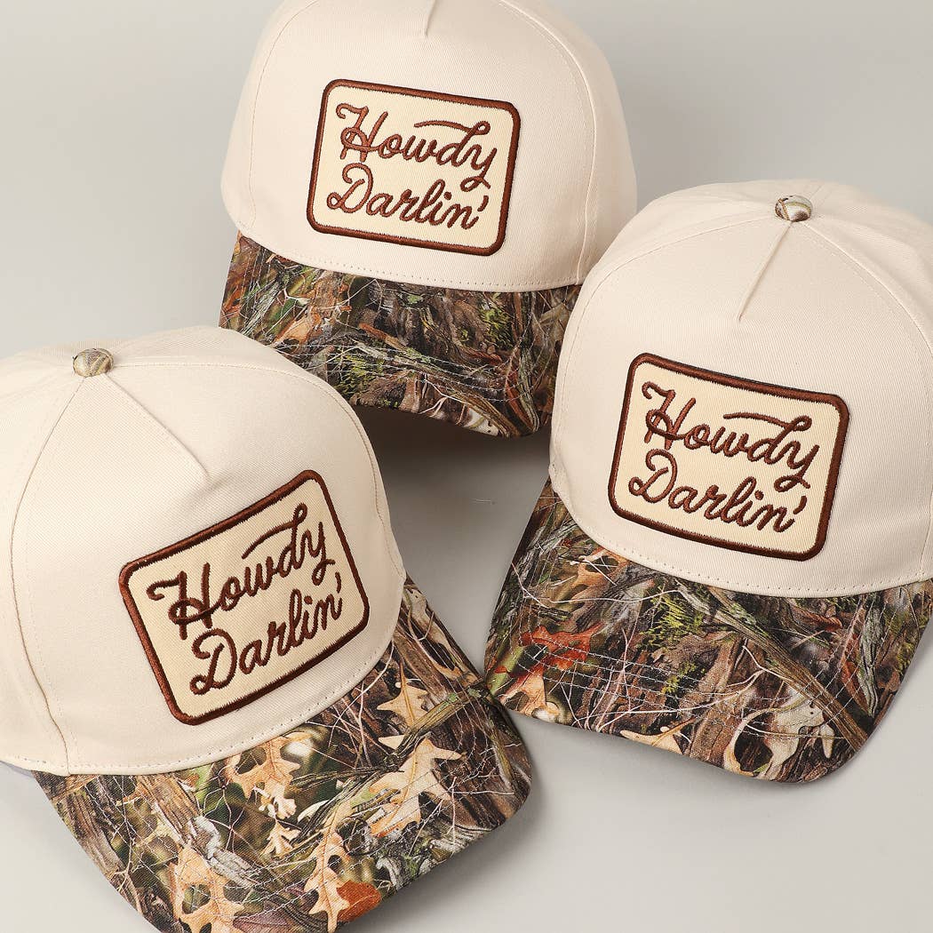Howdy Darlin' Embroidery Patch Camo Cap