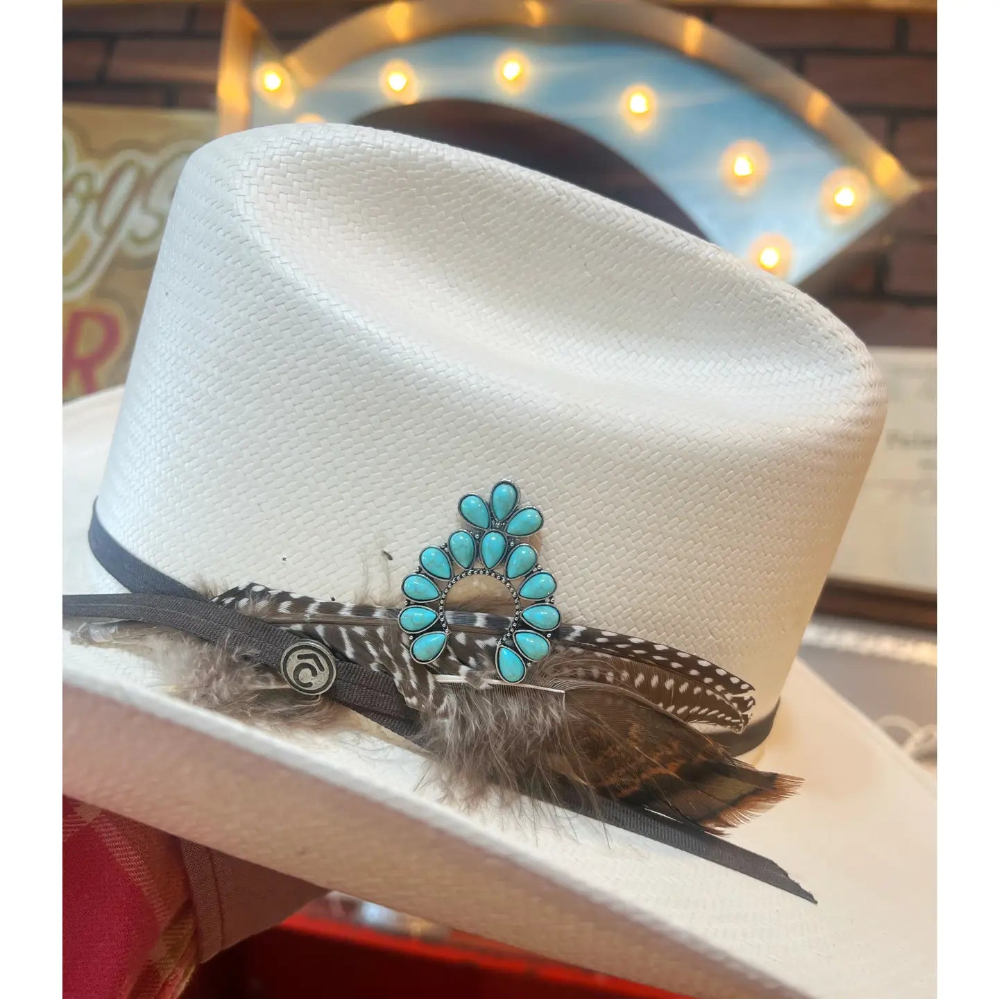 Western Turquoise Squash Blossom Hat Pin Hat Bar