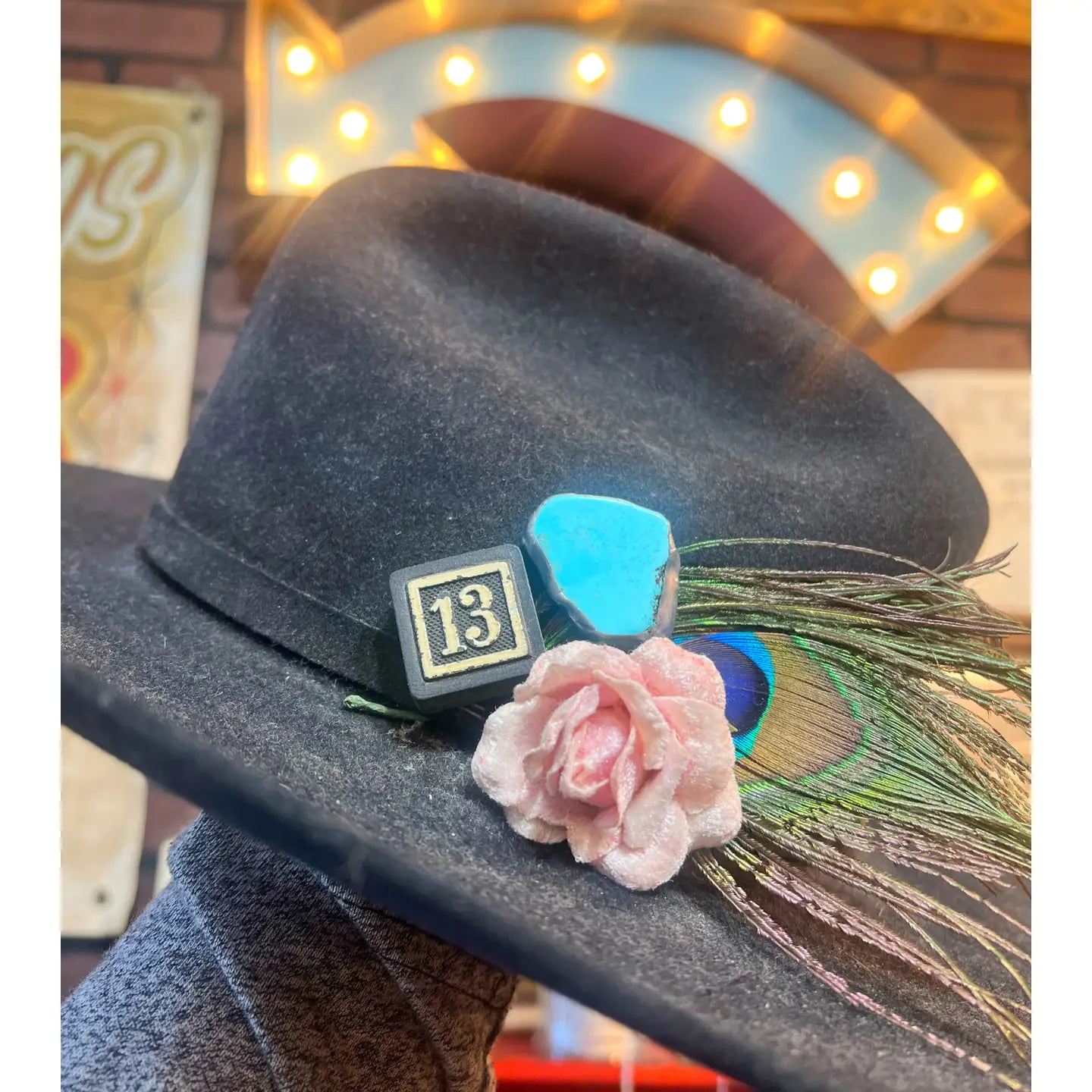 Turquoise Color Soldered Western Hat Pin Medium
