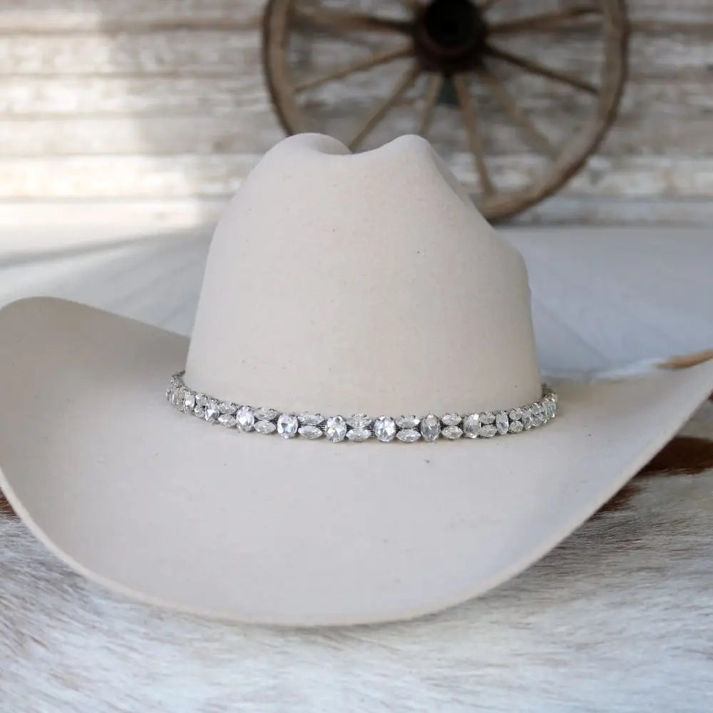 Silver Rhinestone Bling Hat Band - the Kate