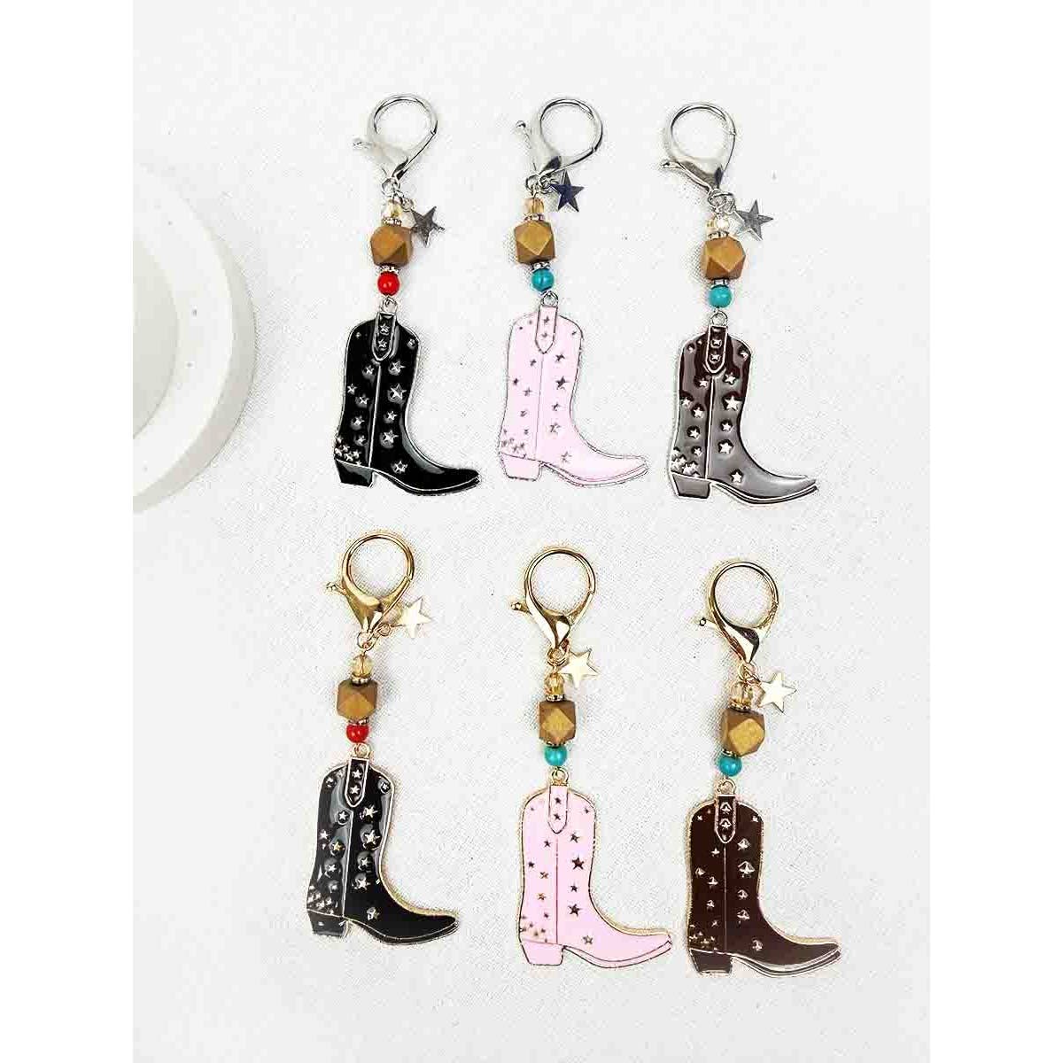 Cowboy Boot Keychain | Western Metal Charm Keychain