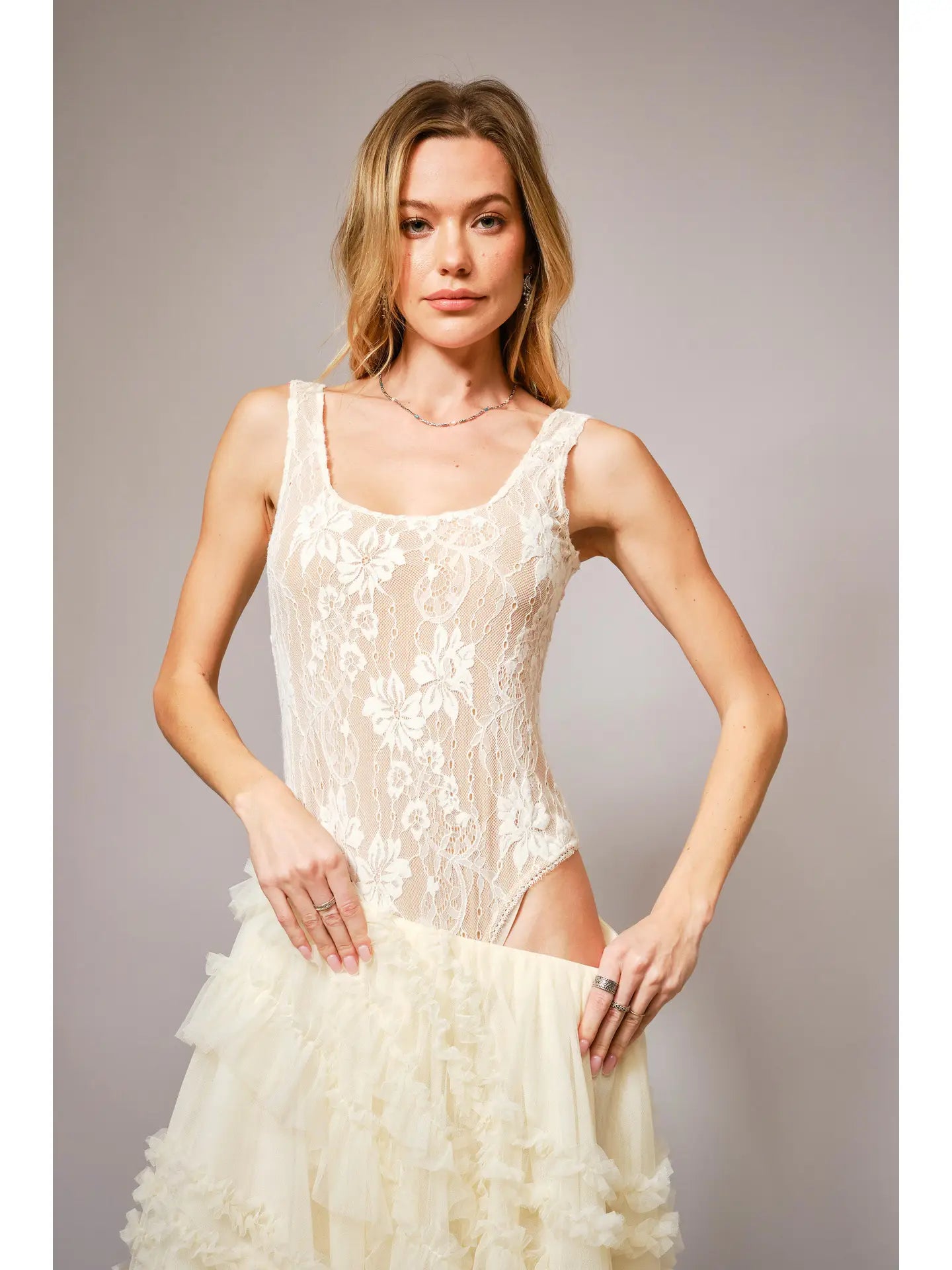 Lace Scoop Neck Bodysuit