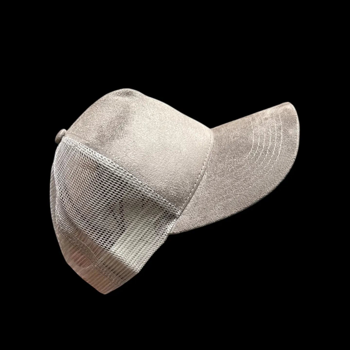 Dark Pink vegan suede western trucker hat with adjustable closure