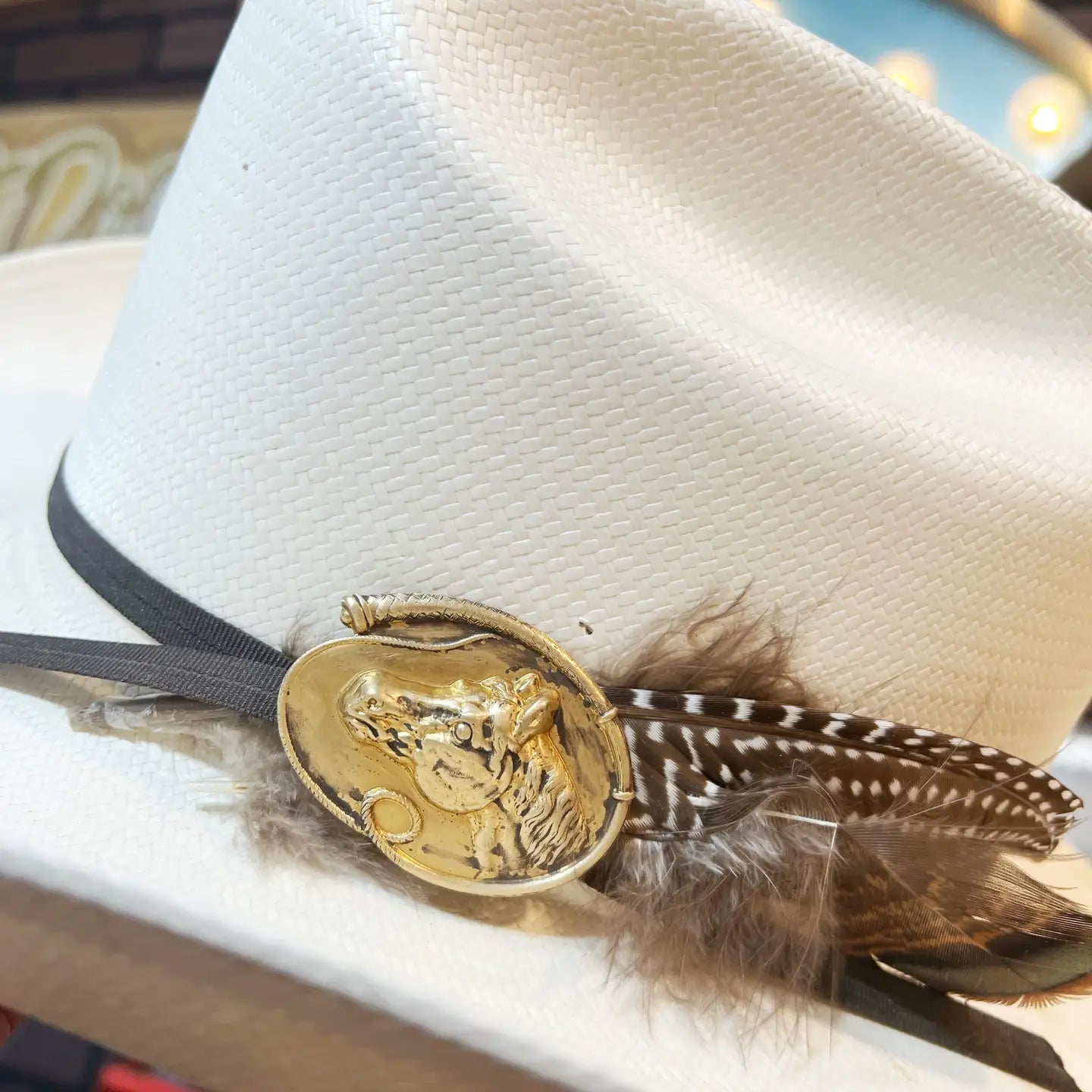 Brass Patina Horse Head Flat Hat Pin