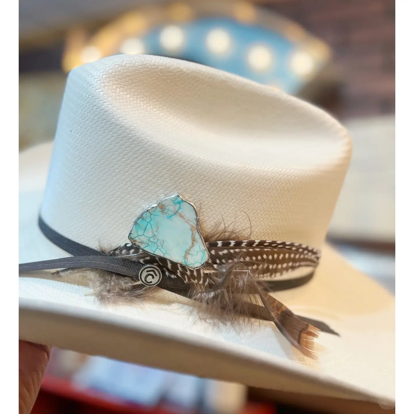 Aqua Turquoise Color Soldered Hat Pin