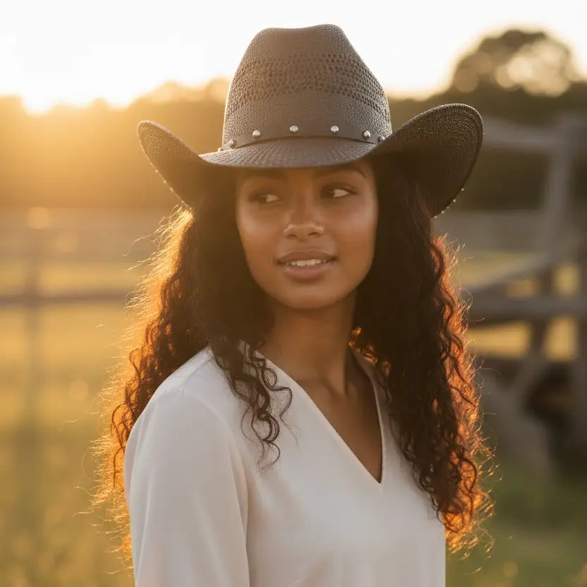Black Straw Cattleman Cowboy - Unisex