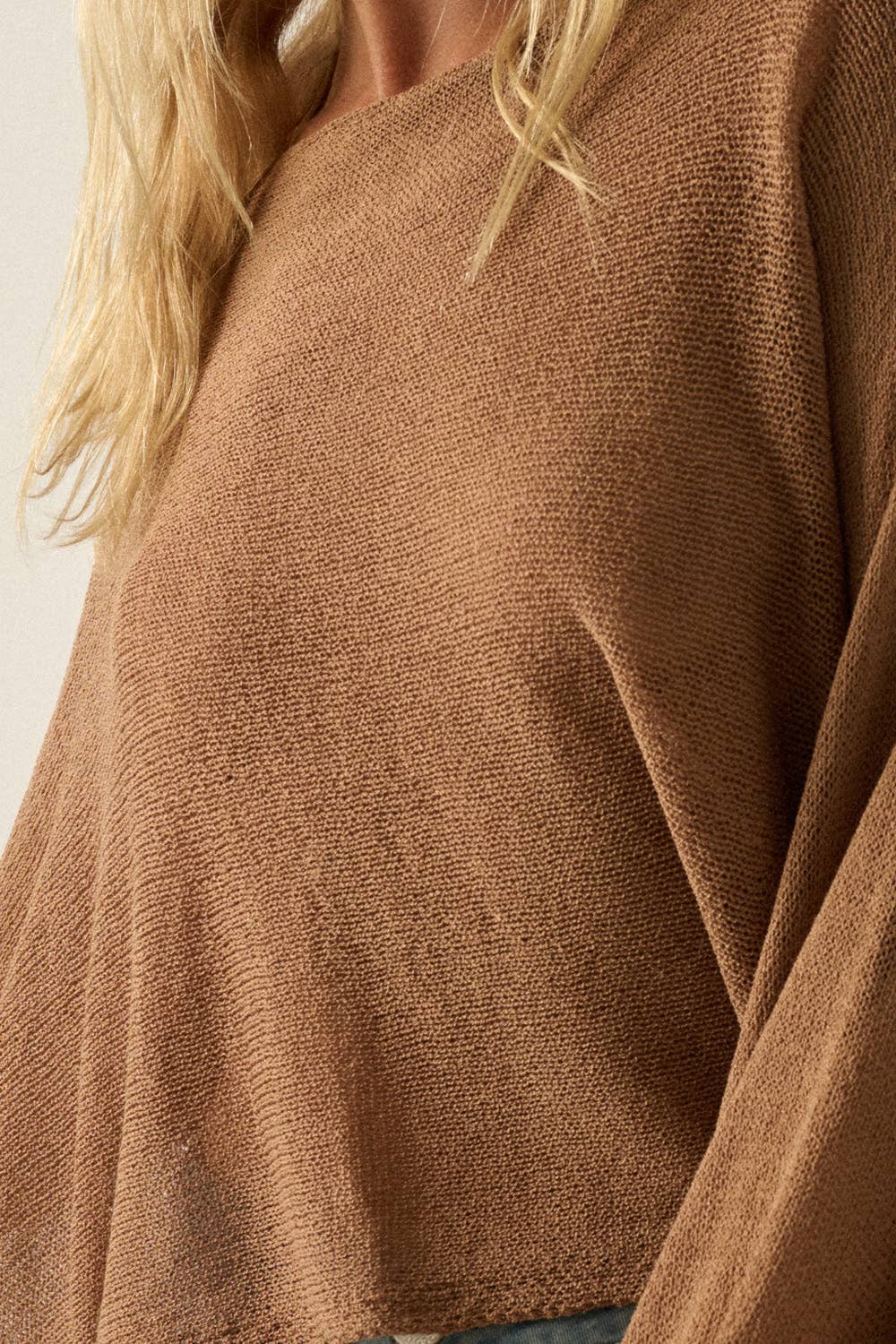Solid Lightweight Knit Poncho Sweater