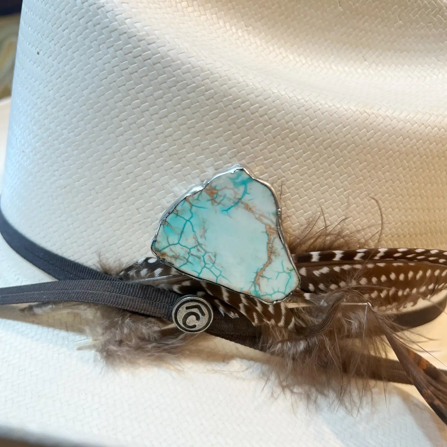 Aqua Turquoise Color Soldered Hat Pin