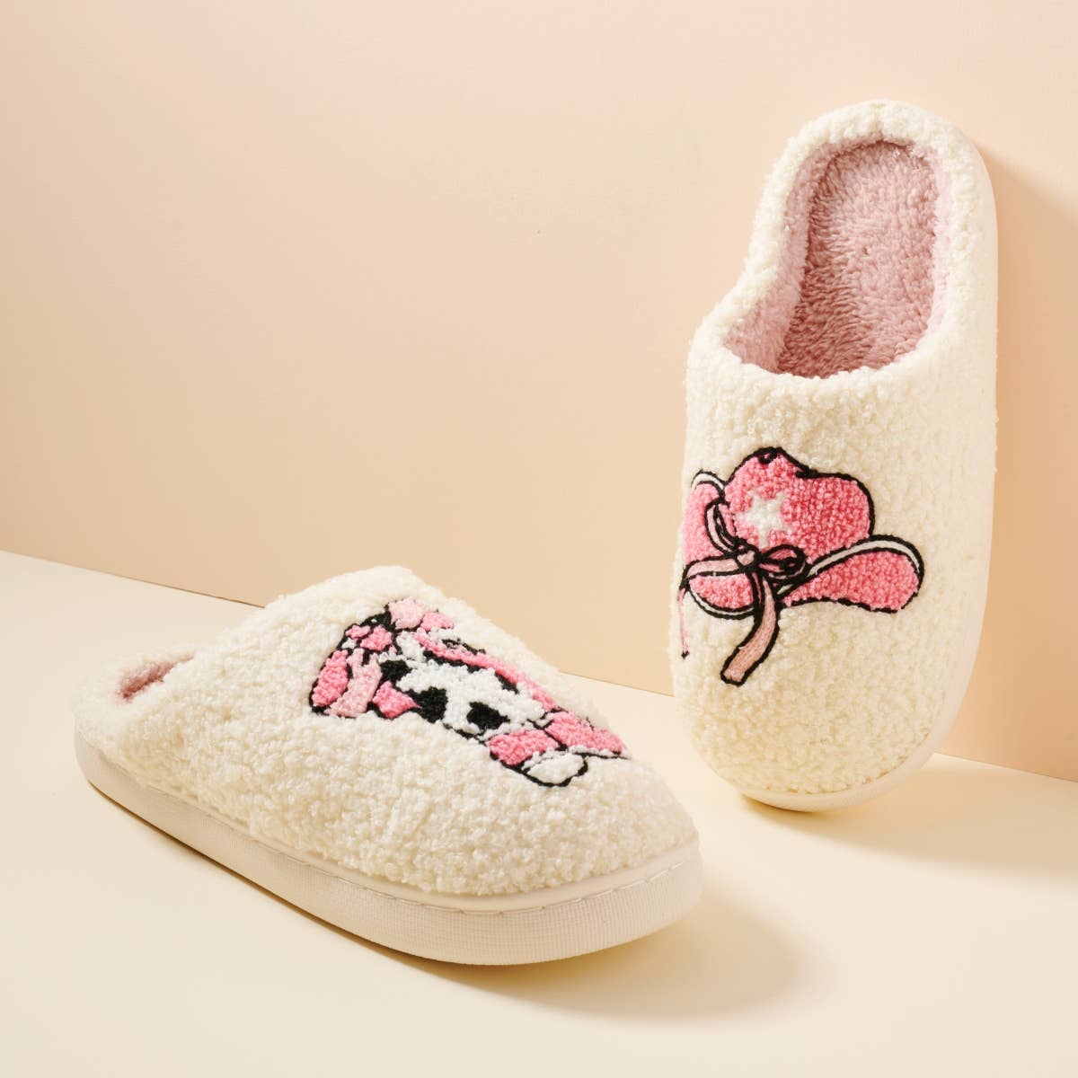Cow Girl Fuzzy Fleece Soft Slipper