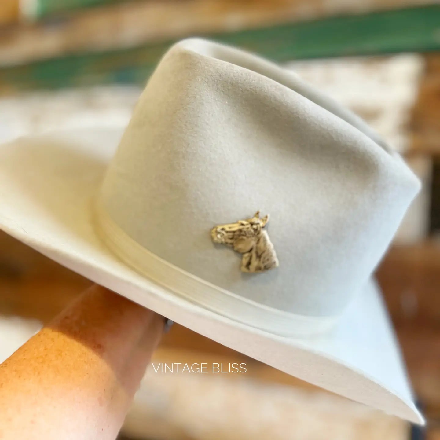 Brass Patina Western Horse Head Hat Pin