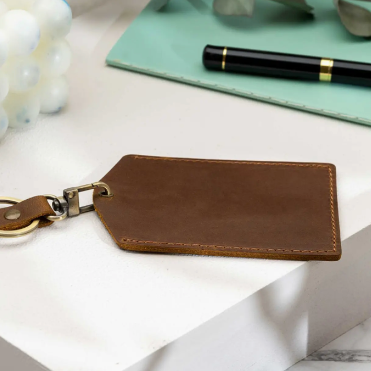 Timeless Traveler: Genuine Leather Luggage Tag