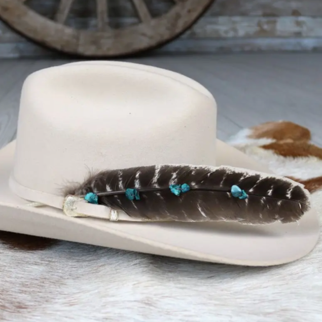 Turquoise Turkey Hat Feather