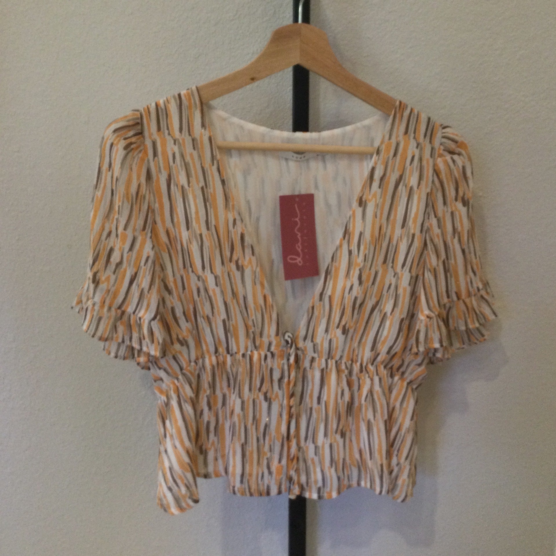 Marigold Open Front Tie Blouse